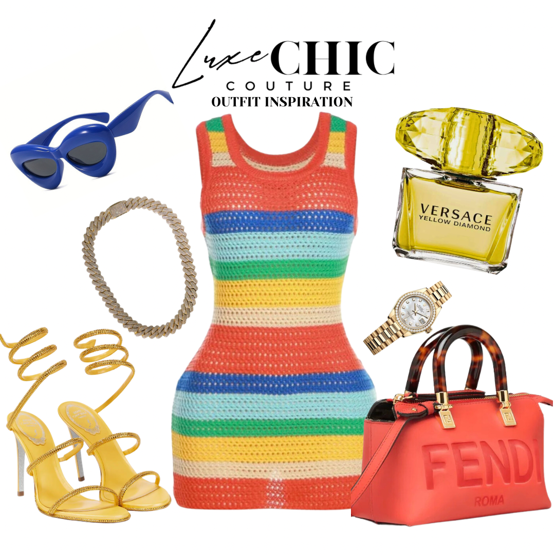 Starburst Knitted Dress- Multi