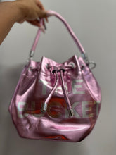 The Tote Metallic Bucket Bag- Pink