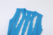 Splice Mini Dress- Blue