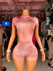 Pretty Little Venom Romper – Pink Snakeskin
