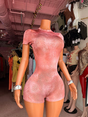 Pretty Little Venom Romper – Pink Snakeskin