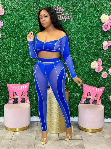 Be My Bae Pant Set- Royal Blue