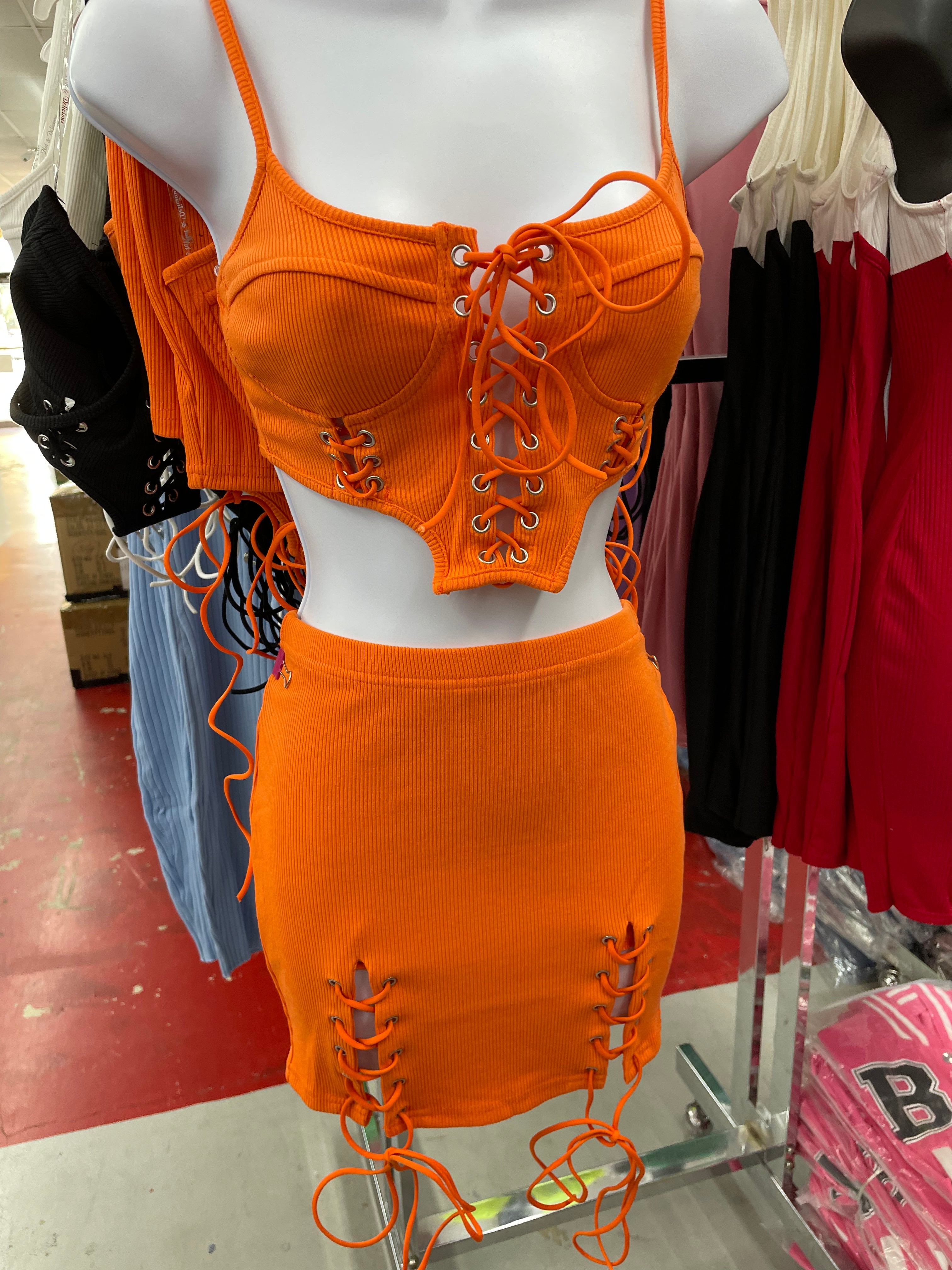 Don’t Hesitate Skirt Set- Orange