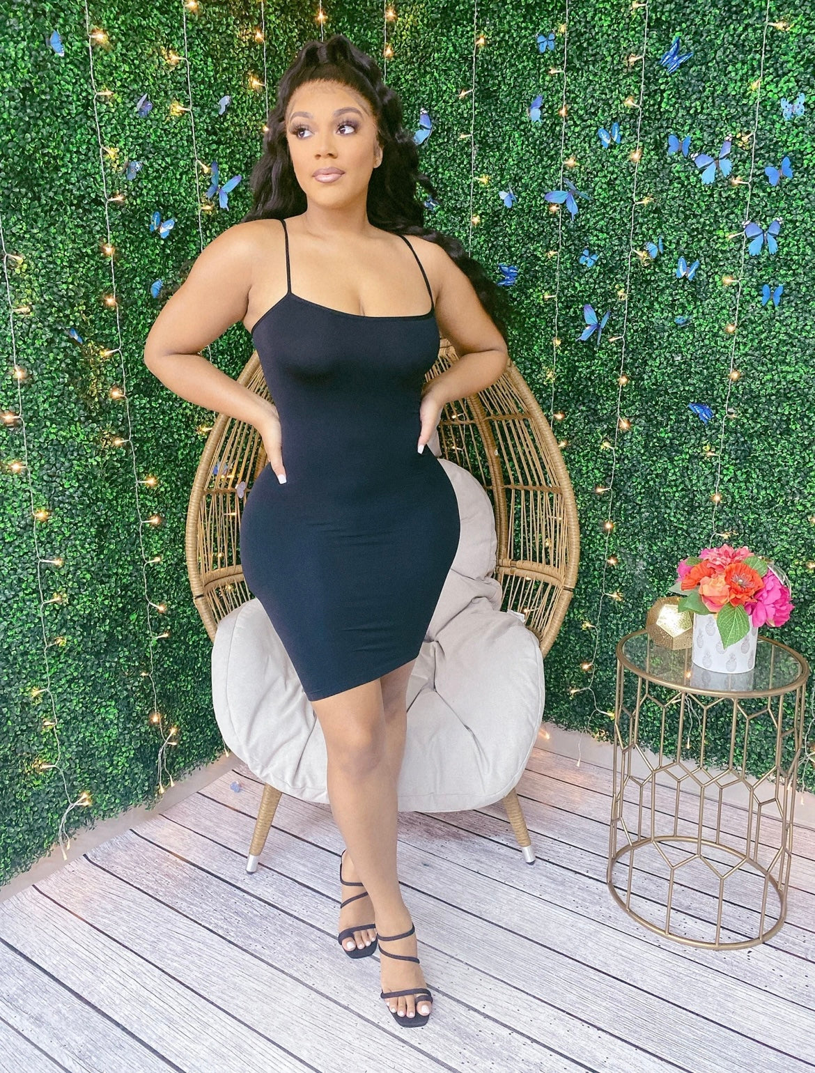 Take Your Time Cami Dress- Black