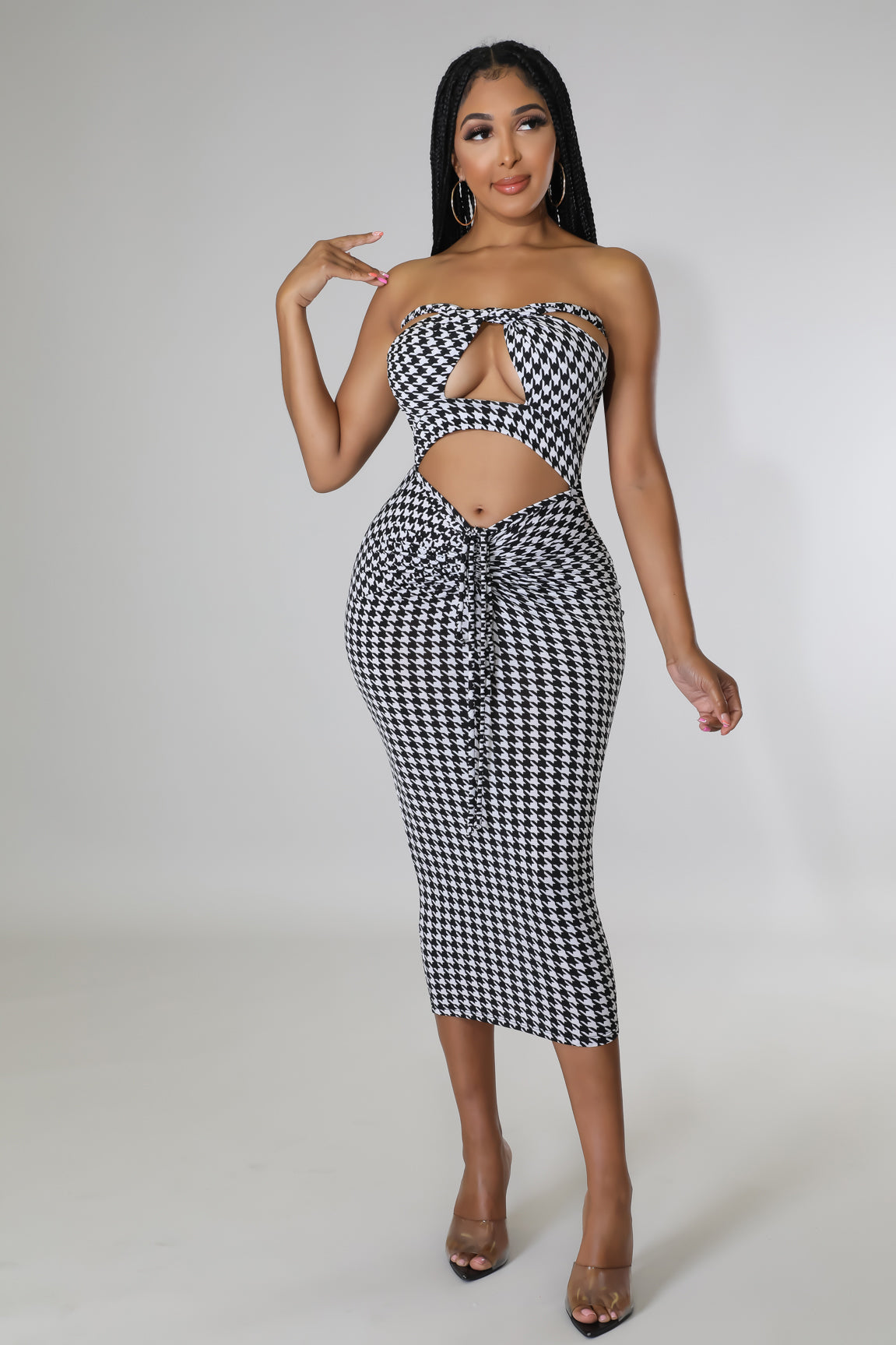 Lavish Nights Dress- Black/White