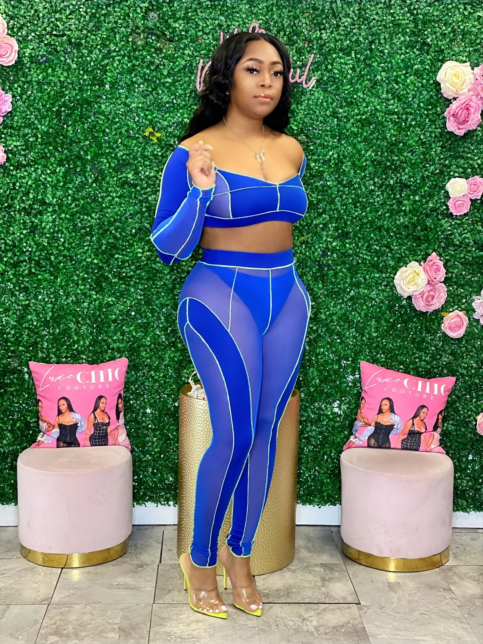 Be My Bae Pant Set- Royal Blue