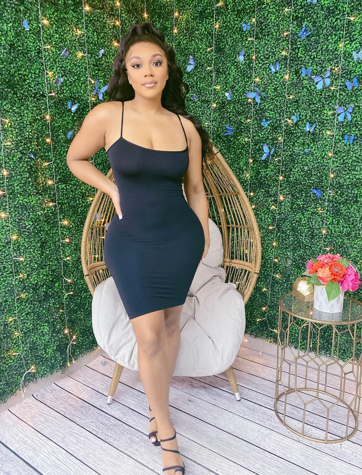 Take Your Time Cami Dress- Black