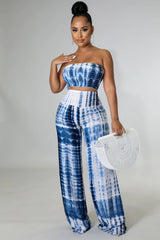 Deep Blue Sea Pant Set- Blue