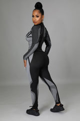 Running Around The City Legging Set- Black/Gray
