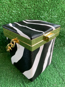 Cow Girl Mini Box Bag- Black/White