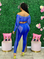 Be My Bae Pant Set- Royal Blue