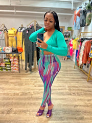 Too Many Chances Legging Set- Green