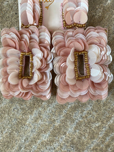 Square Shape Earring- Blush/Pink