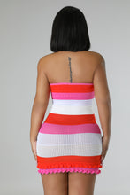Sunset On The Island Dress- Red/Pink Multi