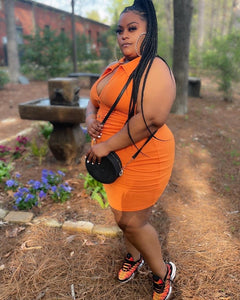 Keep Me Posted Dress-Orange