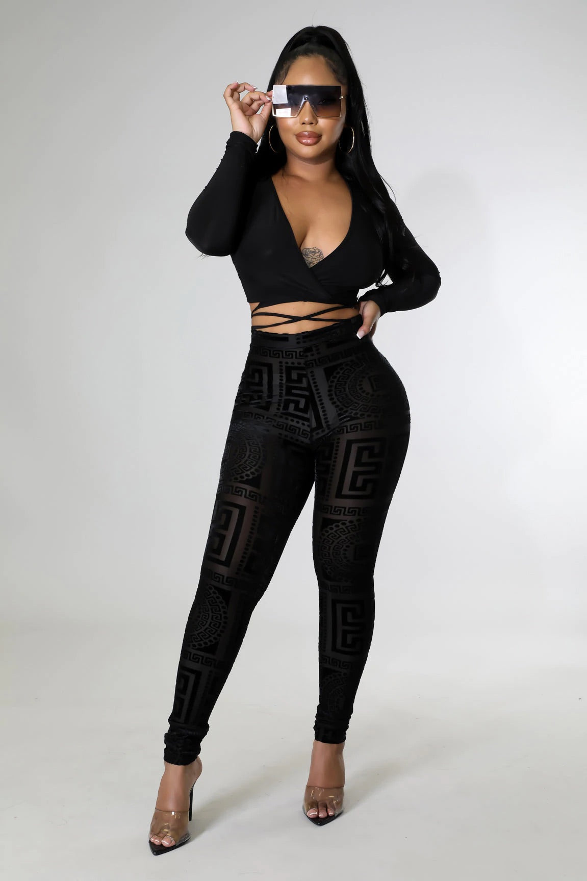 *Restock* Sheer With Me Legging Set- Black