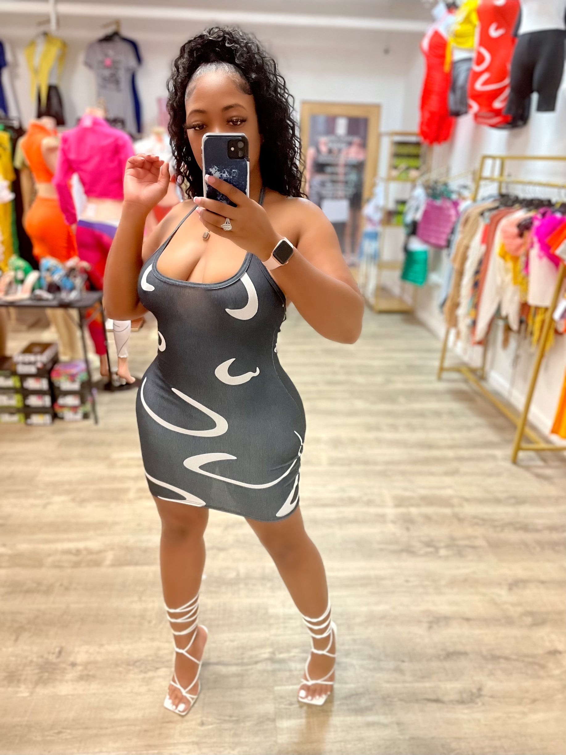 Marci Halter Mini Dress- Black