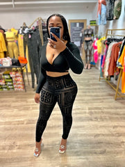 *Restock* Sheer With Me Legging Set- Black
