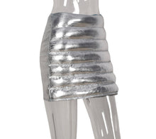 Metallic Bubble Skirt- Silver