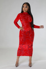 V Day Nights Dress- Red