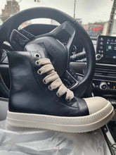 *Pre-Order* Ricky Leather Jumbo Shoelace Sneakers- Black