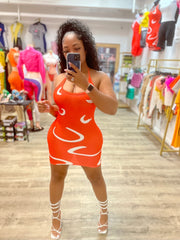 Marci Halter Mini Dress- Orange