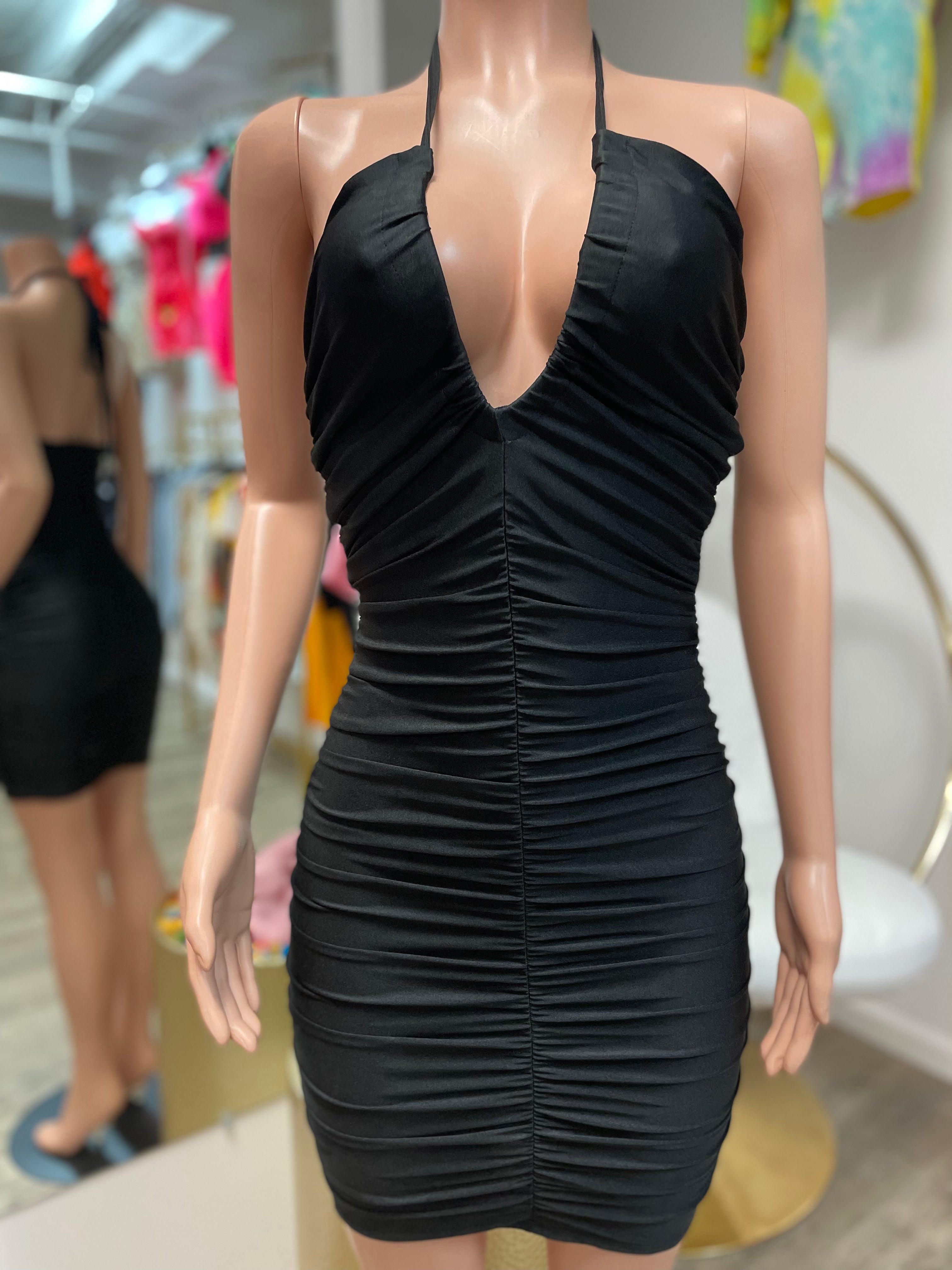 Posha Ruched Dress- Black