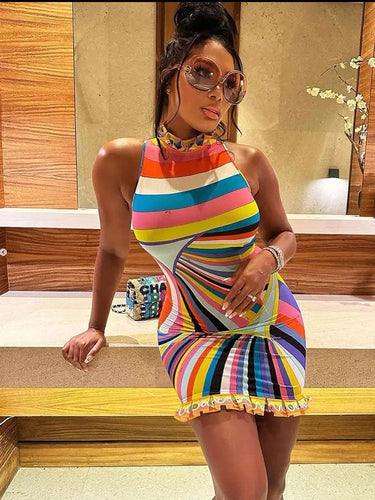 *Pre-Order* Mini Stripes Dress- Multi