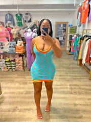 Out My Way Cami Dress- Blue