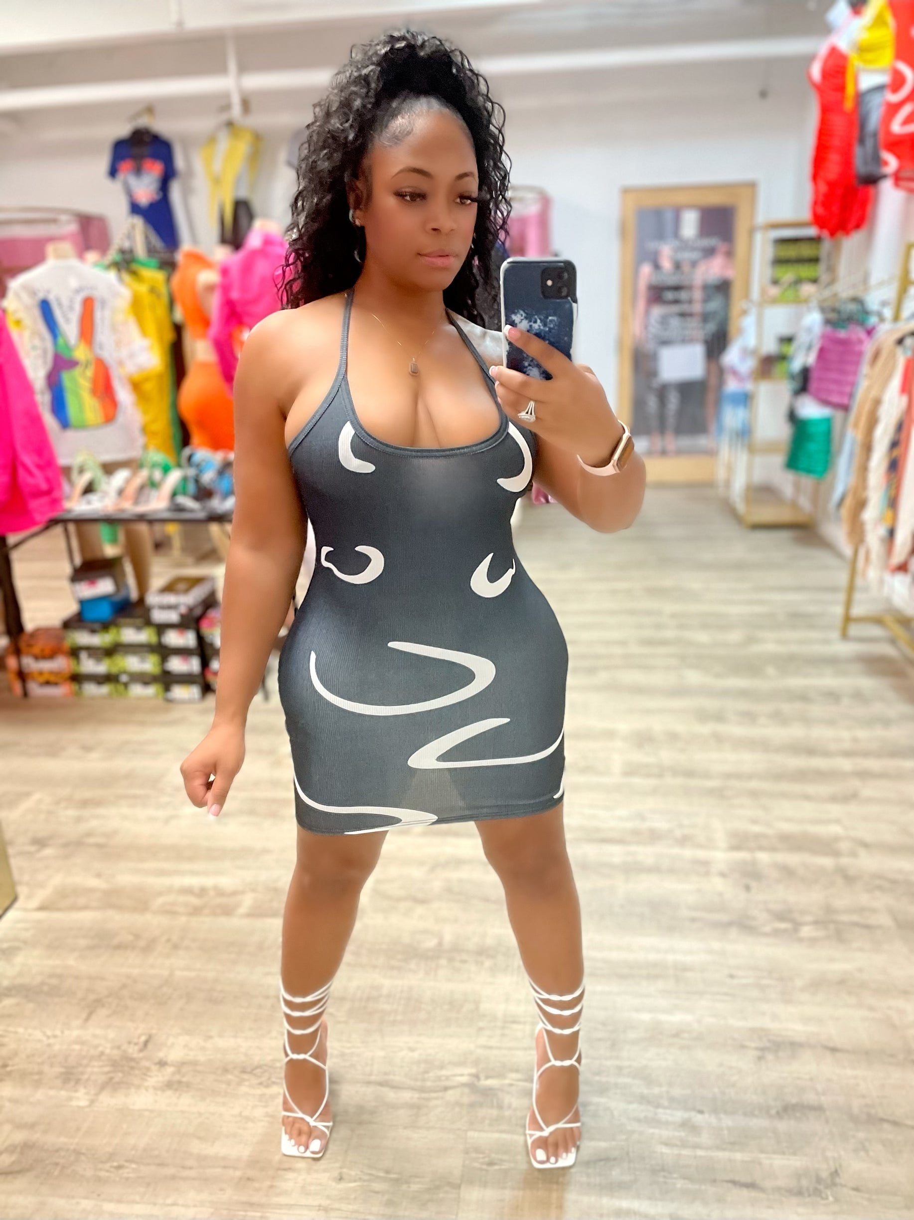 Marci Halter Mini Dress- Black