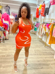 Marci Halter Mini Dress- Orange