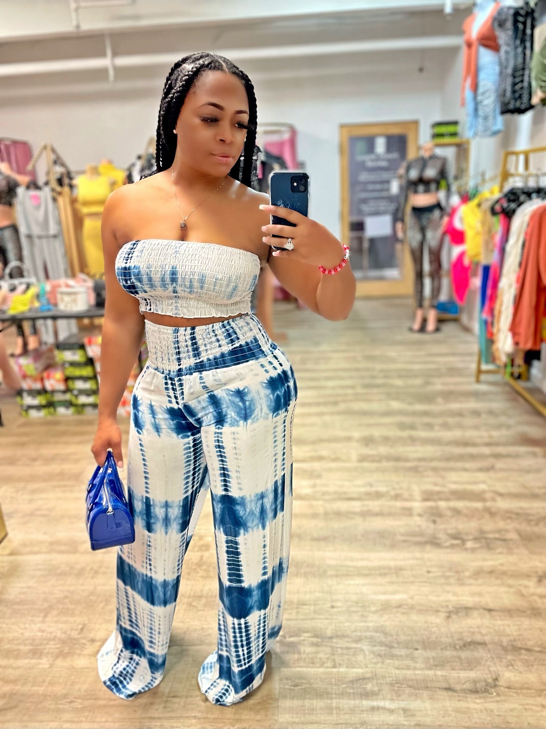 Deep Blue Sea Pant Set- Blue