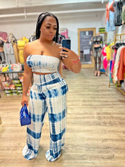 Deep Blue Sea Pant Set- Blue