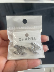 Double CC Earrings- Silver