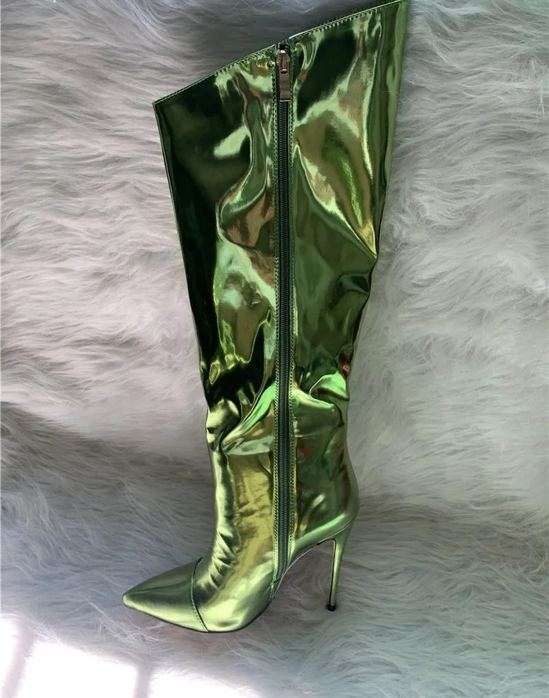 *Pre-Order* Metallic Boots- Green