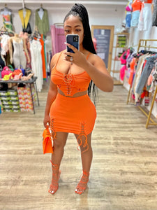 Don’t Hesitate Skirt Set- Orange