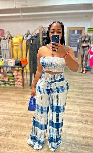 Deep Blue Sea Pant Set- Blue