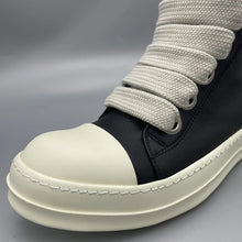 *Pre-Order* Ricky Leather Jumbo Shoelace Sneakers- Black