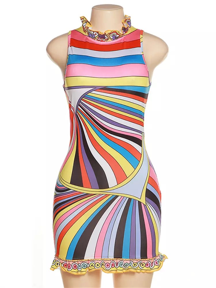 *Pre-Order* Mini Stripes Dress- Multi