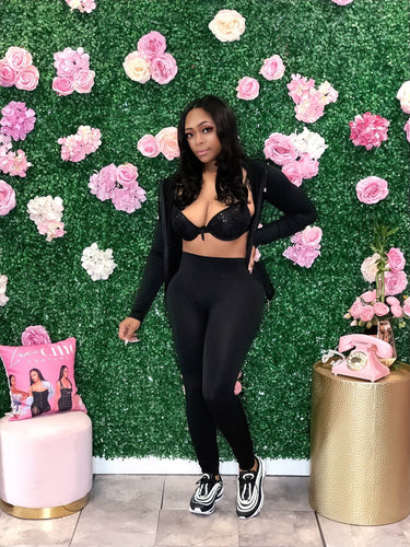 Pretty Luxechic Tracksuit- Black