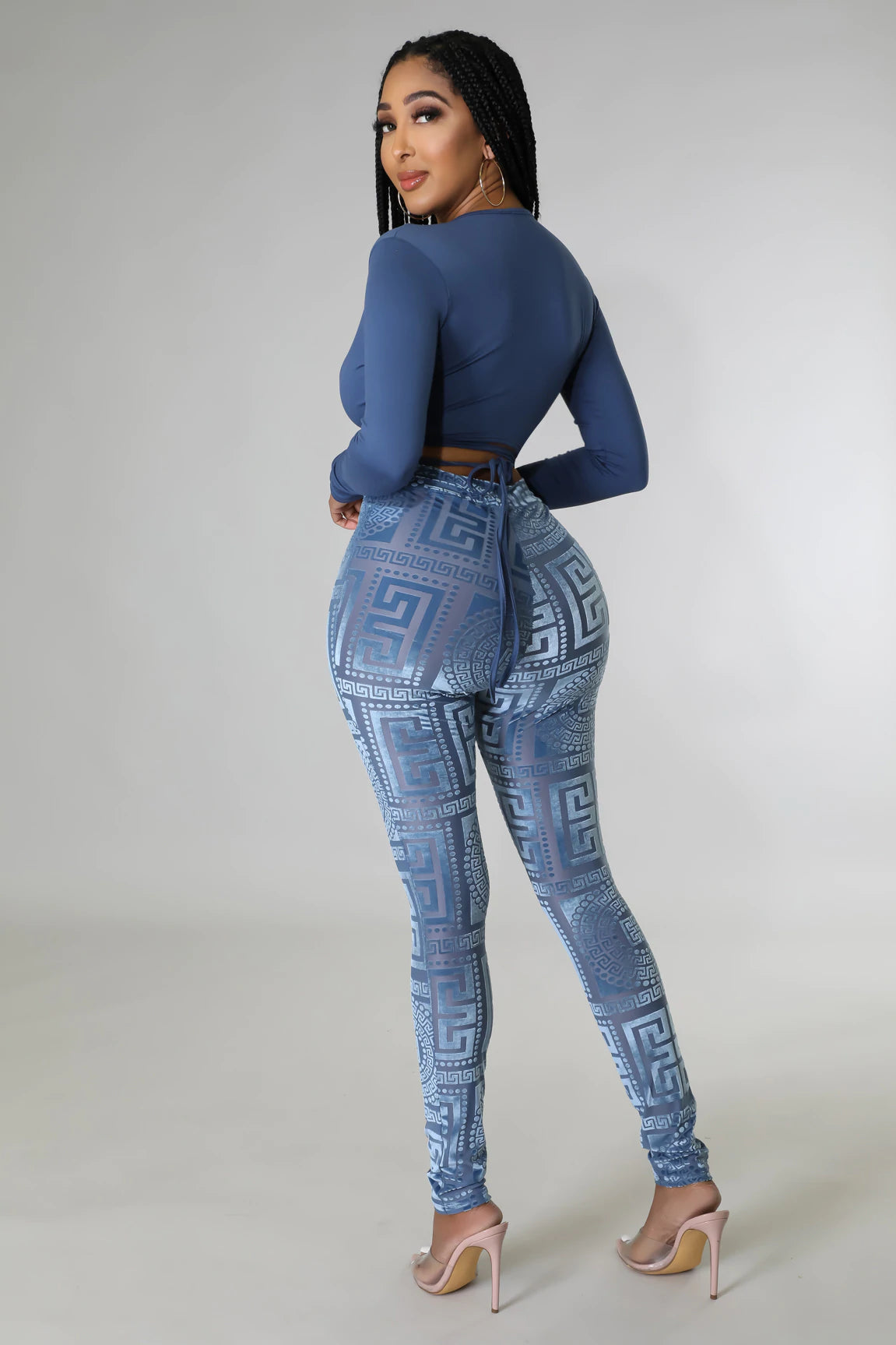 Sheer With Me Legging Set- Blue