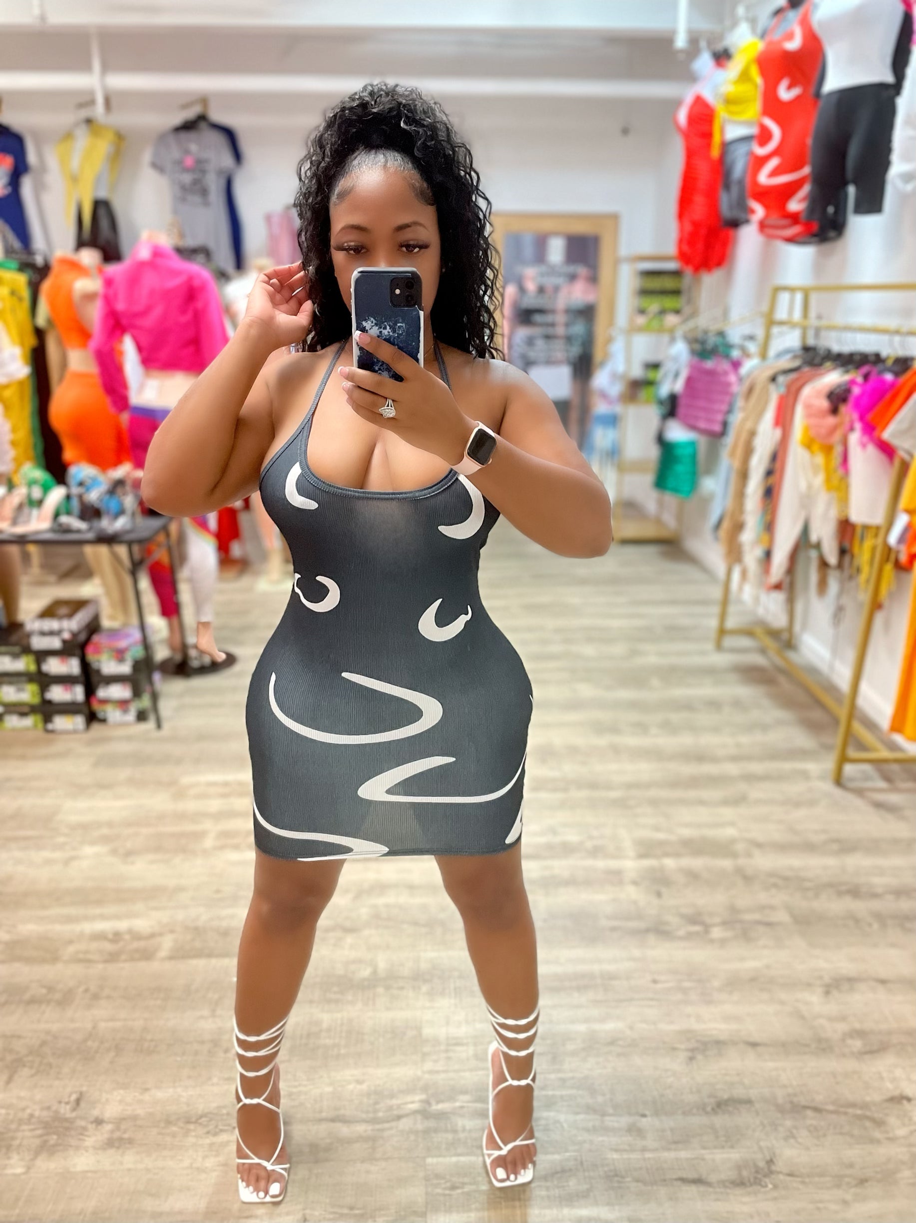 Marci Halter Mini Dress- Black