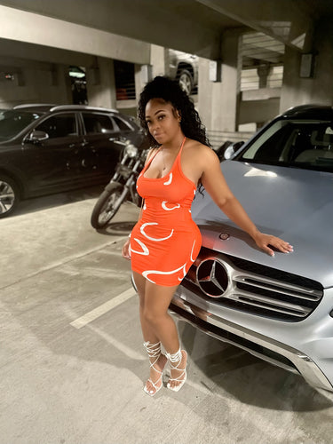 Marci Halter Mini Dress- Orange