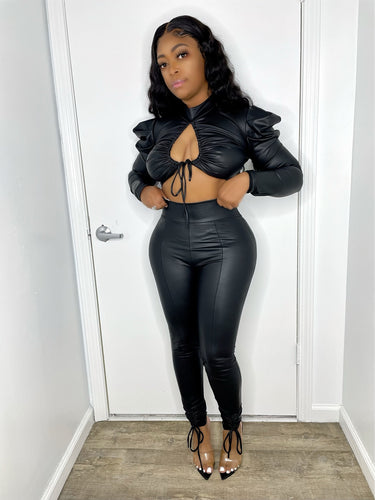 Lavish Girl Pant Set- Black