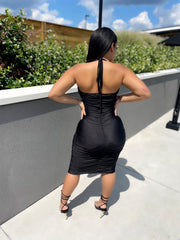 Posha Ruched Dress- Black