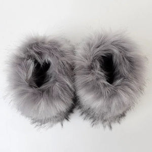 Wynter Fluffy Faux Fur Boots- Gray