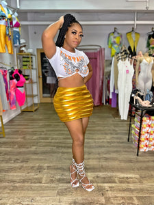 Metallic Bubble Skirt- Gold