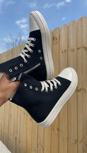 *Pre-Order* Canvas (Cloth) Sneakers- Black