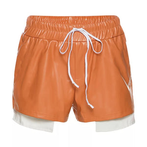 *Pre-Order* Ricky Leather Shorts- Orange