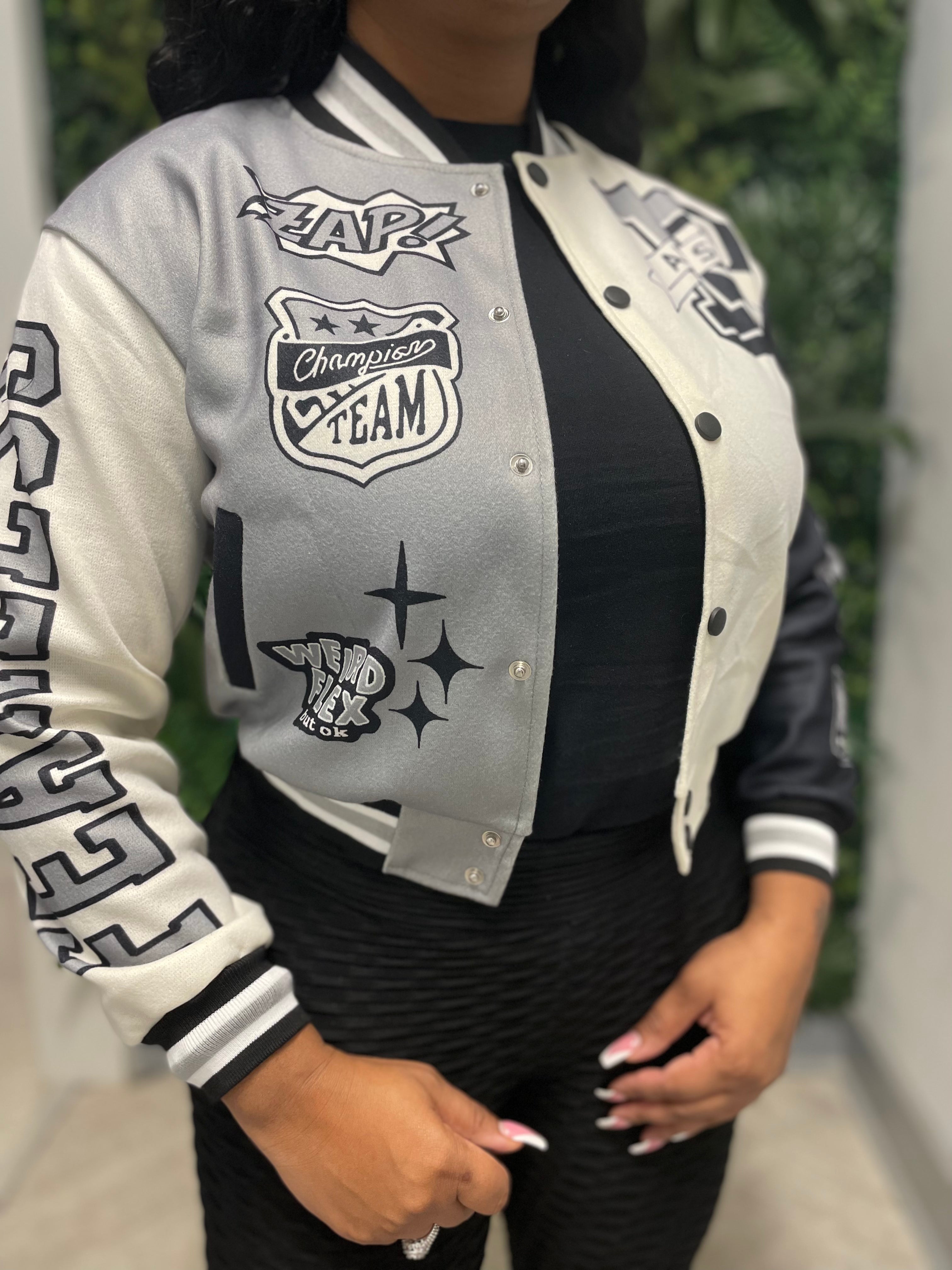 *Pre-Order* Fearless Varsity Jacket- Gray